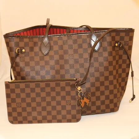 Louis Vuitton Neverfull MM Damier Ebene Canvas Tote Bag, MÅL: 31x28x14cm, dustbag og eske medfølger ikke  Kontakt Lånekontoret for frakt