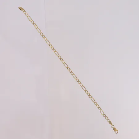 Armbånd figaro, lengde 18 cm, bredde 3,2 mm, defekt lås, 14K Vekt: 2,3 g Kontakt Lånekontoret for frakt
