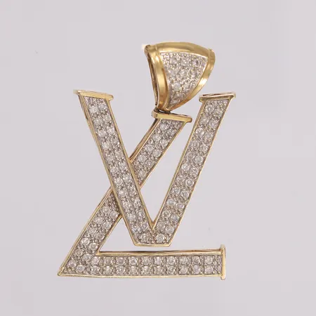 Anheng med diamanter, 14K. OBS: Ikke ekte merkevare. Vekt: 12,3 g Kontakt Lånekontoret for frakt