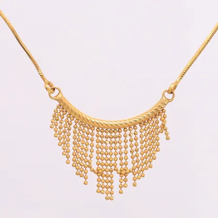 Halskjede, lengde 41,5cm, bredde 1mm, 22K Vekt: 9,4 g Kontakt Lånekontoret for frakt