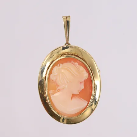 Camée-anheng, 45x27 mm, 14K. Vekt: 6,3 g Kontakt Lånekontoret for frakt