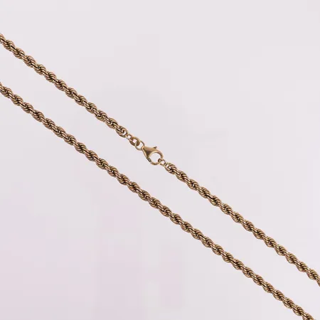 Halskjede, cordell, lengde 51cm, bredde 3,6mm, 8K Vekt: 7 g Kontakt Lånekontoret for frakt