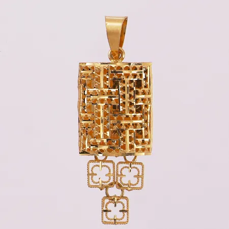 Anheng, lengde 4,5cm. bredde 5,7mm, 21K Vekt: 3,1 g Kontakt Lånekontoret for frakt