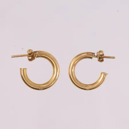 Ett par øredobber, ø17mm, bredde 3mm, 14K Vekt: 1,6 g Kontakt Lånekontoret for frakt