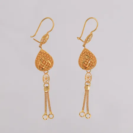 Ett par øredobber, 65x10mm, 21K Vekt: 5 g Kontakt Lånekontoret for frakt