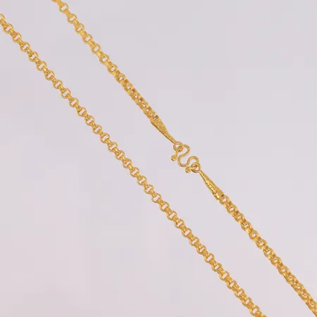Kjede Erte, lengde 58cm, bredde 3,1mm, thai-gull, vekt = 1/2 baht, 23K Vekt: 7,5 g Kontakt Lånekontoret for frakt