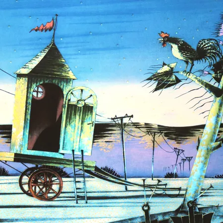 D.G.A. av Jan Baker, "Fra en reise", 4/60, signert, datert 2021, motivformat 63 x 45cm, ingen ramme medfølger Kontakt Lånekontoret for frakt