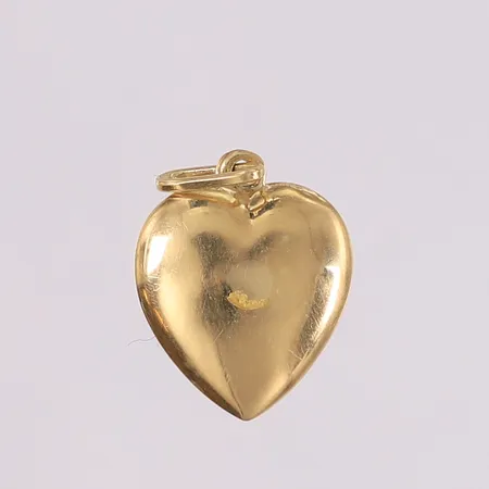 Anheng hjerte, 21x13mm, bulk/ripe på midten av den ene siden, 14K Vekt: 0,9 g Kontakt Lånekontoret for frakt
