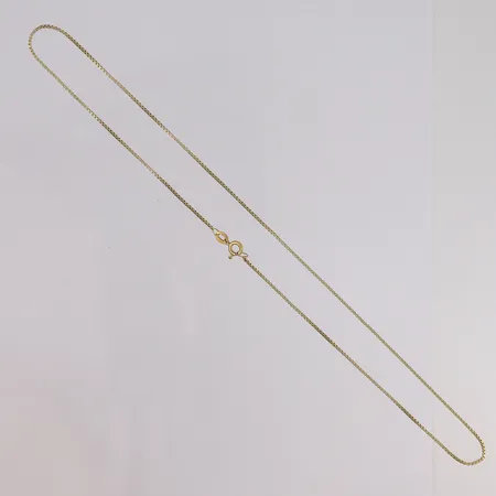 Kjede Veneziansk, lengde 40cm, bredde 1mm, 14K Vekt: 2,8 g Kontakt Lånekontoret for frakt