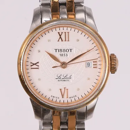 Tissot Le Locle, ref. L134/234, snr: LMY24ZJKB, automatisk, to-farget, ø25mm, romertall, kremfarget urtavle, med boks, 3 løse/ekstra lenkeledd og garantikort (kjøpt Hamar 15.10.2018) Kontakt Lånekontoret for frakt