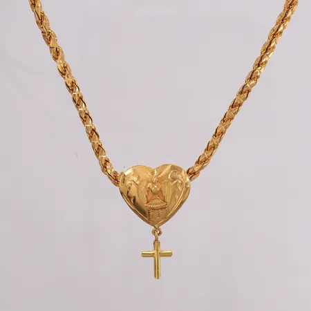 Kjede, lengde 62cm, bredde 3,4mm, ingen lås, 22K Vekt: 24,1 g Kontakt Lånekontoret for frakt