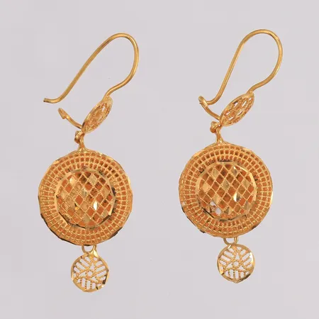 Ett par øredobber, 45x15mm, 21K Vekt: 4,7 g Kontakt Lånekontoret for frakt