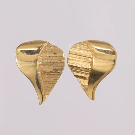 Ett par øredobber, 17x13mm, én stopper er sølv (830S) og ikke medtatt i vekt, 14K Vekt: 3 g Kontakt Lånekontoret for frakt