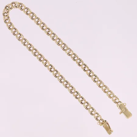 Armbånd Bismarck, lengde 21cm, bredde 4mm, 14K Vekt: 5,5 g Kontakt Lånekontoret for frakt