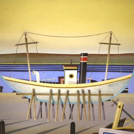 D.G.A. av Jan Baker, "Båten", 1/60, signert, datert 2024, motivformat 61 x 45cm, ingen ramme medfølger Kontakt Lånekontoret for frakt