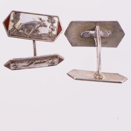 Ett par mansjettknapp med emalje, 23x10mm, 925S Vekt: 9,2 g Kontakt Lånekontoret for frakt