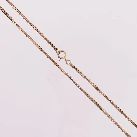 Halskjede, veneziansk, lengde 46cm, bredde 1,5mm, 18K Vekt: 8,7 g Kontakt Lånekontoret for frakt