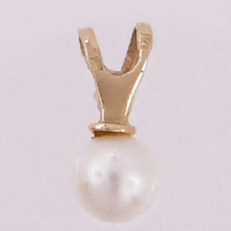 Anheng med perle, lengde 12,7mm, bredde 5,5mm, 14K Vekt: 0,5 g Kontakt Lånekontoret for frakt