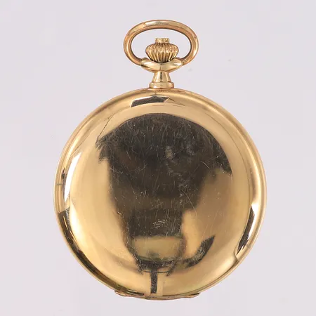 Savonette/lommeur i gull, ø50mm, snr:507638-50, urverket går, 14K, bruttovekt 66,5g Vekt: 0 g Kontakt Lånekontoret for frakt