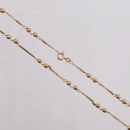 Halskjede med perler, 70 cm, bredde 1,1 - 3,5 mm,  Vekt: 11,7 g Kontakt Lånekontoret for frakt