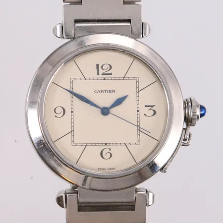 Cartier pasha 2730 armbåndsur med boks, 42 mm. Vekt: 0 g Kontakt Lånekontoret for frakt