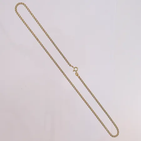 Kjede Bismarck, lengde 42,5cm, bredde 2,4mm, defekt låse-ring, 14K Vekt: 5,8 g Kontakt Lånekontoret for frakt