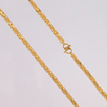 Kjede, lengde 60cm, bredde 5mm, 22K Vekt: 36 g Kontakt Lånekontoret for frakt