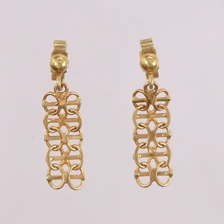 Øredobber i 14K, 20x6 mm. Vekt: 1,7 g Kontakt Lånekontoret for frakt