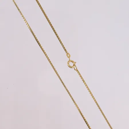 Kjede Veneziansk, lengde 72,5cm, bredde 1,4mm, 14K Vekt: 10,1 g Kontakt Lånekontoret for frakt