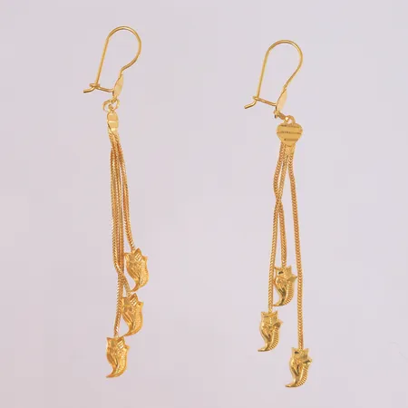 Ett par øredobber, 78x6mm, 21K Vekt: 3,8 g Kontakt Lånekontoret for frakt