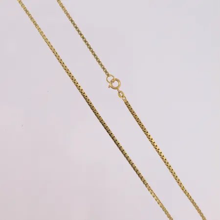 Kjede Veneziansk, lengde 60cm, bredde 1,8mm, 14K Vekt: 14,6 g Kontakt Lånekontoret for frakt