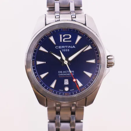 Certina DS Action Chronometer, ref. C032851, ø45,1 mm, quartz, dato, stål, 20 bar, safirglass, snr: YE4SEV7RQ, uten boks og papirer Kontakt Lånekontoret for frakt