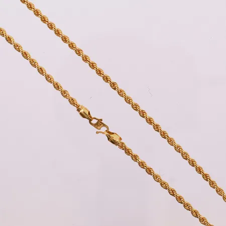 Halskjede, lengde 48 cm, bredde 3,7 mm, 22K Vekt: 4,8 g Kontakt Lånekontoret for frakt