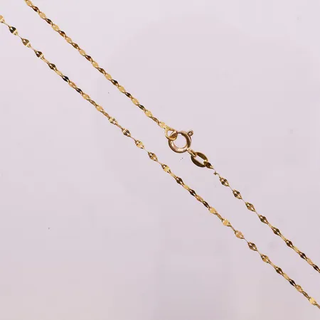 Halskjede, lengde 44mm, bredde 1,5mm, 18K Vekt: 1,4 g Kontakt Lånekontoret for frakt