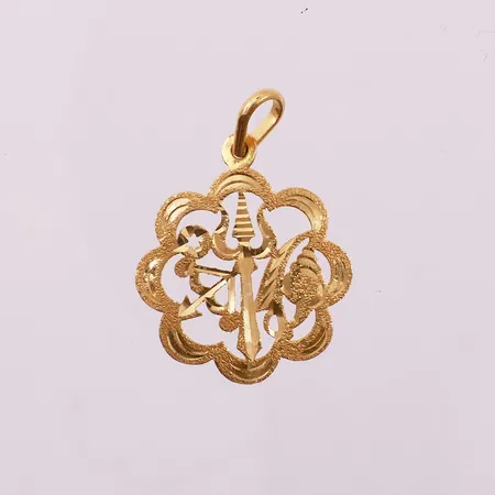 Anheng, lengde 23,2 mm, bredde 0,8 mm, 22K Vekt: 1,3 g Kontakt Lånekontoret for frakt