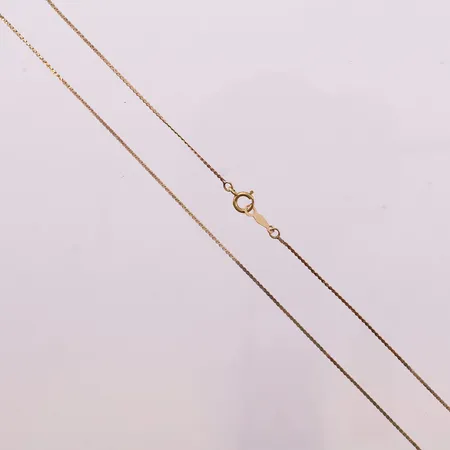Halskjede, lengde 80cm, bredde 1mm, 14K Vekt: 2,5 g Kontakt Lånekontoret for frakt