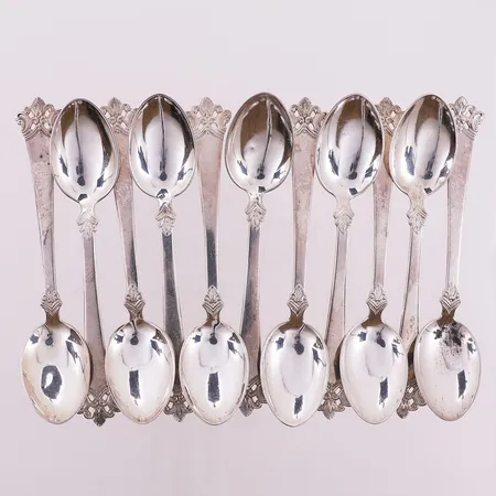 Elleve teskjeer, Anitra, lengde 11,6 cm, bredde 24,5 mm, 830S Vekt: 108,4 g Kontakt Lånekontoret for frakt