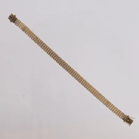 Armbånd Mursten, lengde 18cm, bredde 7,1mm, 14K Vekt: 14,5 g Kontakt Lånekontoret for frakt