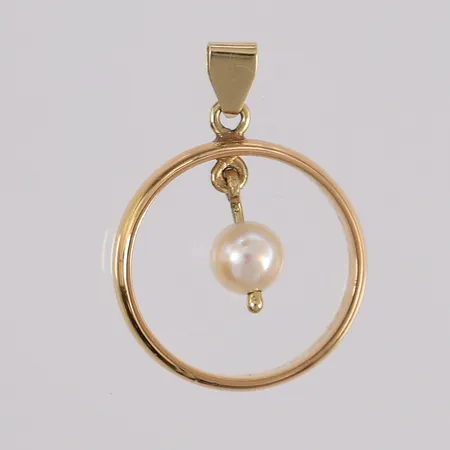 Anheng med perle, 27x20mm, 18K, bruttovekt 3,7g Vekt: 0 g Kontakt Lånekontoret for frakt