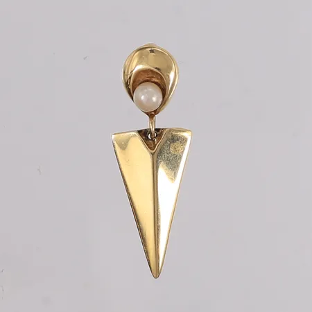 Anheng med perle, 36x12mm, 14K, bruttovekt 2g Vekt: 0 g Kontakt Lånekontoret for frakt