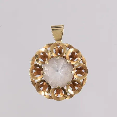 Anheng med blank sten, 25x20mm, 14K, bruttovekt 1,8g Vekt: 0 g Kontakt Lånekontoret for frakt