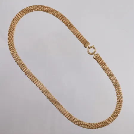 Kjede, lengde 49cm, bredde 8mm, 14K Vekt: 18,8 g Kontakt Lånekontoret for frakt