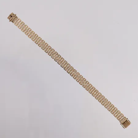 Armbånd Mursten, lengde 19cm, bredde 9,1mm, 14K Vekt: 17,5 g Kontakt Lånekontoret for frakt