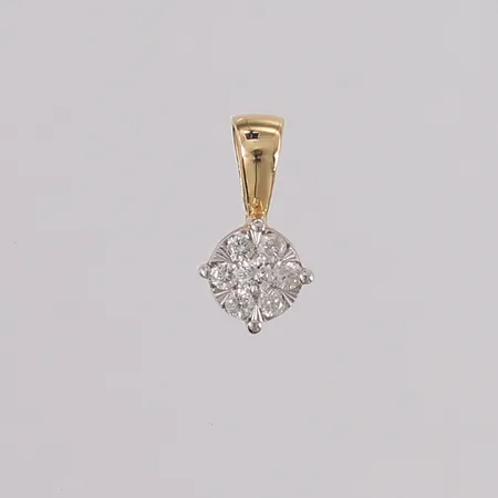 Anheng med diamanter (1 x ca. 0,03ct og 6 x ca. 0,02ct), 12x6mm, 14K, bruttovekt 0,5g Vekt: 0 g Kontakt Lånekontoret for frakt