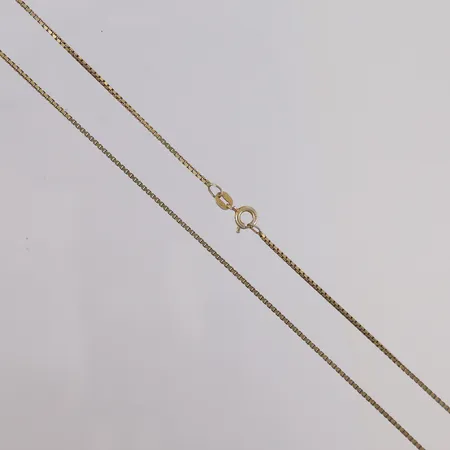 Kjede Veneziansk, forgylt, lengde 45cm, bredde 1,3mm, 925S Vekt: 3,7 g Kontakt Lånekontoret for frakt