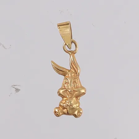 Anheng kanin, stemplet "Warner Bros 2000", 18x7mm, 14K Vekt: 0,4 g Kontakt Lånekontoret for frakt