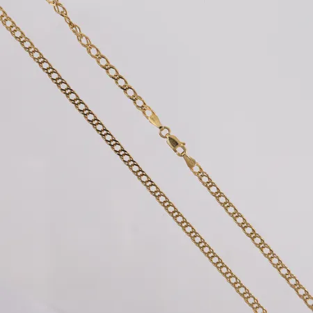Kjede, lengde 51cm, bredde 3,8mm, 14K Vekt: 9,3 g Kontakt Lånekontoret for frakt