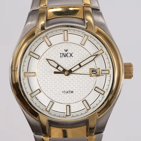 Armbåndsur Inex, ref. 69304, stål/doublé, ø42mm, noe bruksslitasje, uten boks og tilbehør Kontakt Lånekontoret for frakt