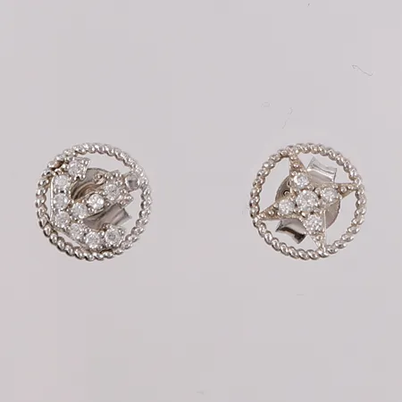 Ett par øredobber med blanke stener, ø8mm, 925S, bruttovekt 1g Vekt: 0 g Kontakt Lånekontoret for frakt