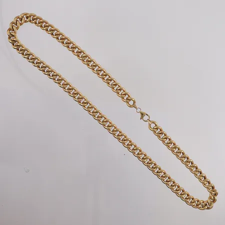 Kjede Panser, hult, lengde 50cm, bredde 8,8mm, 18K Vekt: 19,6 g Kontakt Lånekontoret for frakt